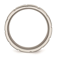 Titanium Notched 8mm Satin & Polished Band | TB326 ,