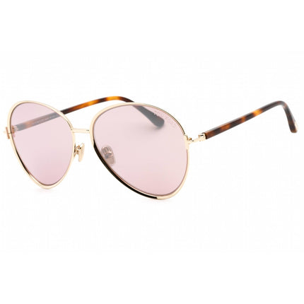 Tom Ford Women's Sunglasses - Gold Plastic Aviator Shape Full Rim Frame | FT1028 32Z ,