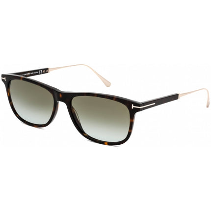 Tom Ford Men's Sunglasses - Dark Havana Plastic Rectangular Shape Frame | FT0813 52G ,