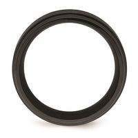 Black Zirconium Polished with Brushed Center Beveled Edge 9mm Band | ZCR107 ,