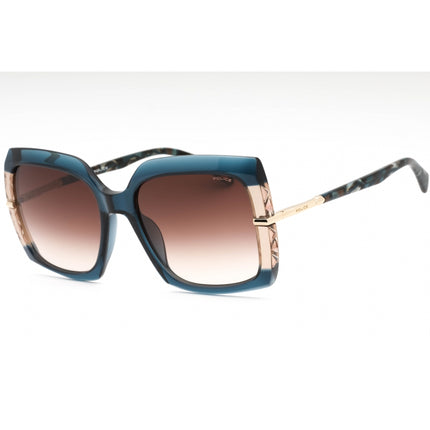 Police Women's Sunglasses - Transparent Blue Plastic Butterfly Frame | SPLG23 0AGQ ,