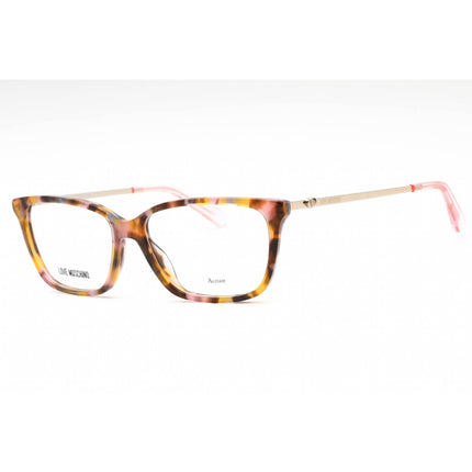 Moschino Love Women's Eyeglasses - Havana Pink Acetate Rectangular | MOL550 00T4 00 ,