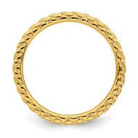 Sterling Silver Stackable Expressions Gold-plated Criss-cross Ring | QSK186 ,