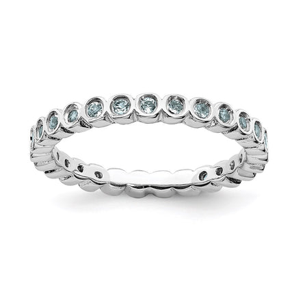 Sterling Silver Stackable Expressions Aquamarine Ring | QSK364 ,