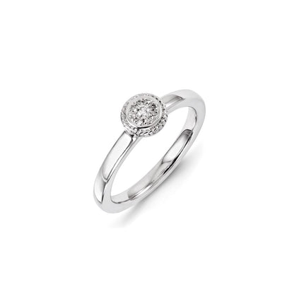 Sterling Silver Stackable Expressions Diamond Round Ring | QSK1079 ,