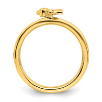 Sterling Silver Stackable Expressions Gold-plated Butterfly w/Diamond Ring | QSK1626 ,