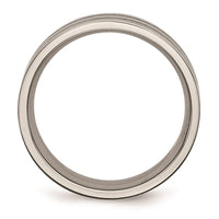 Titanium Black Enamel Flat Grooved 7mm Brushed Band | TB150 ,