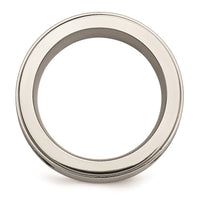 Titanium Black IP-plated Cables w/Diamond 10mm Polished Band | TB259AA ,