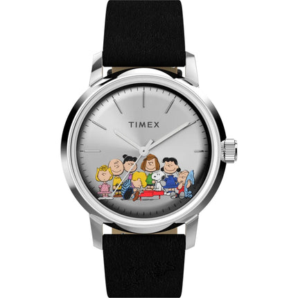 Timex Men's Watch - Marlin Automatic Silver Dial Black Leather Strap | TW2W19000ZV ,