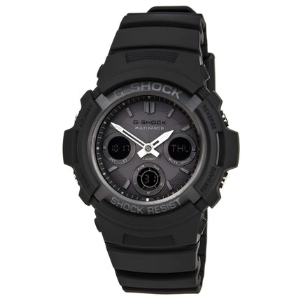 Casio Men's Ana-Digital Atomic Quartz G-Shock Black Dial Black Resin Watch | AWGM100B-1A ,