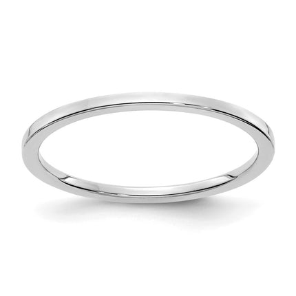 10K White Gold 1.2mm Flat Stackable Band | 1STK16-120W ,