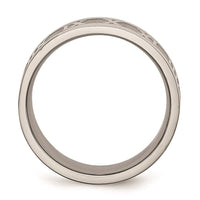 Titanium Roman Numerals 8mm Satin & Polished Flat Band | TB346 ,