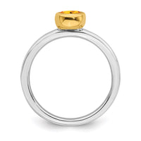 Sterling Silver Stackable Expressions w/Gold-plate Citrine Ring | QSK1885 ,