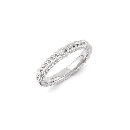 Sterling Silver Stackable Expressions Rhodium Ring | QSK1138 ,