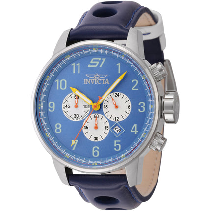 Invicta Men's Chronograph Watch - S1 Rally Light Blue and White Dial Strap | 44953 ,