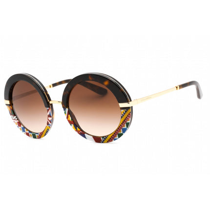 Dolce & Gabbana Women's Sunglasses - Top Havana-Handcart Round Frame | 0DG4393 327813 ,