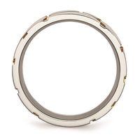 Titanium Grooved Yellow IP-plated Mens 8mm Brushed Band | TB273 ,