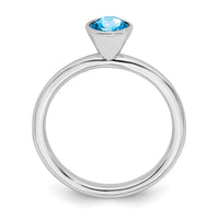 Sterling Silver Stackable Expressions High 5mm December Swarovski Ring | QSK972 ,