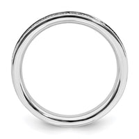 Sterling Silver Stackable Expressions & Diamonds Polished Ring | QSK495 ,