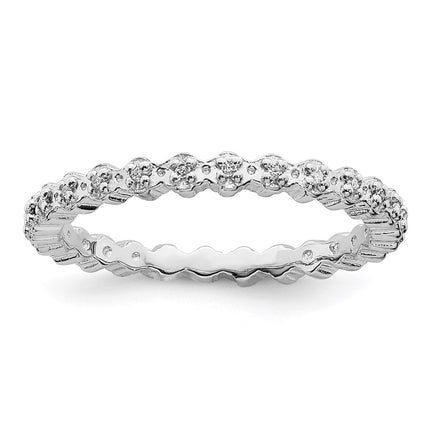 Sterling Silver Stackable Expressions Diamond Ring | QSK349 ,
