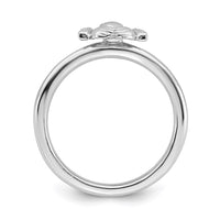 Sterling Silver Stackable Expressions Rhodium Claddagh Ring | QSK1946 ,