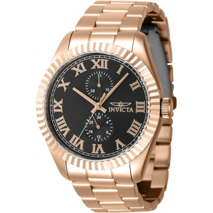 Invicta Men's Watch - Specialty Quartz Black Dial Rose Gold Steel Bracelet | 47432 ,