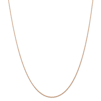 14k Rose Gold .7 mm Carded Cable Rope Chain | 7RR ,