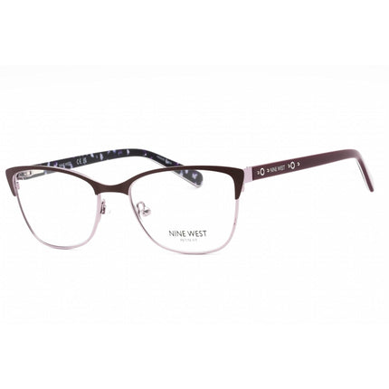 Nine West Women's Eyeglasses - Satin Solid Plum Cat Eye Metal Frame | NW8011 505 ,