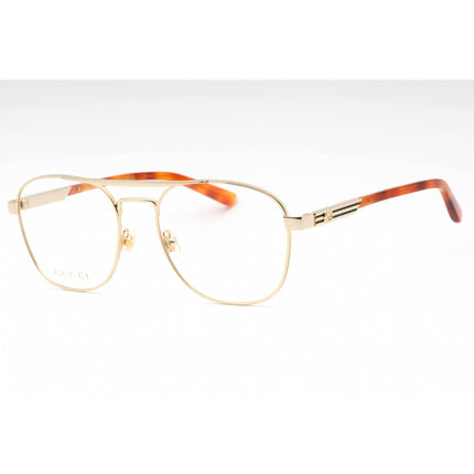 Gucci Men's Eyeglasses - Gold/Havana Aviator Full Rim Frame Clear Lens | GG1290O 002 ,
