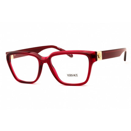 Versace Women's Eyeglasses - Transparent Red Rectangular Full Rim Frame | 0VE3357 388 ,