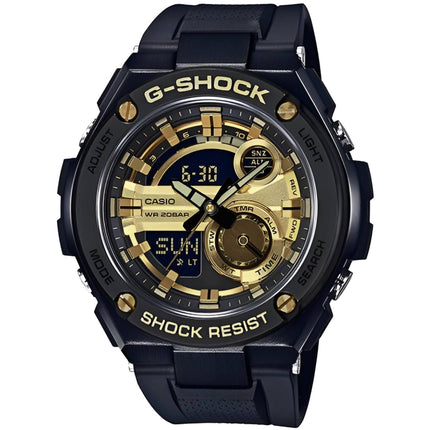 Casio Men's Watch - G-Shock Gold and Black Ana-Digi Dial Resin Strap | GST210B-1A9 ,