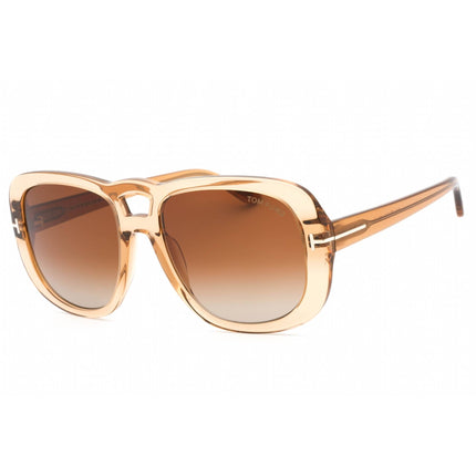Tom Ford Women's Sunglasses - Shiny Light Brown Plastic Pilot Shape Frame | FT1012 45F ,