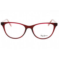 Pepe Jeans Women's Eyeglasses - Crys Red Plastic Cat Eye Full Rim Frame | PJ3449 C4 ,