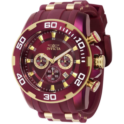 Invicta Men's Watch - Pro Diver Quartz Chronograph Red and Yellow Gold Strap | 40716 ,