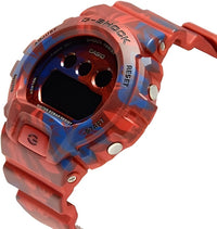 Casio Women's Watch - G-Shock Blue Floral Printed Red Strap Digital | GMDS6900F-4 ,
