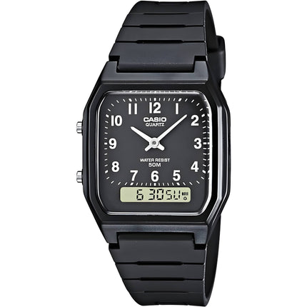 Casio Men's Watch - Quartz Analog-Digital Black Case Resin Strap | AW48H-1B ,