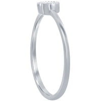 Classic Women's Silver Pear-Shaped White CZ Ring - W-2748 ,