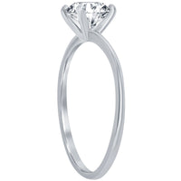 Classic Women's 6mm Solitaire CZ 4-prong Ring - W-2786 ,