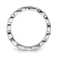 Sterling Silver Stackable Expressions Polished Diamond Ring | QSK656 ,