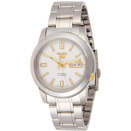 Seiko Men's Watch - Seiko 5 Automatic White Dial Stainless Steel Bracelet | SNKK07 ,