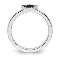 Sterling Silver Stackable Expressions Black Enamel Ring | QSK1495 ,