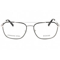 Guess Men's Eyeglasses - Shiny Light Nickeltin Metal Aviator Full Rim | GU50049 010 ,
