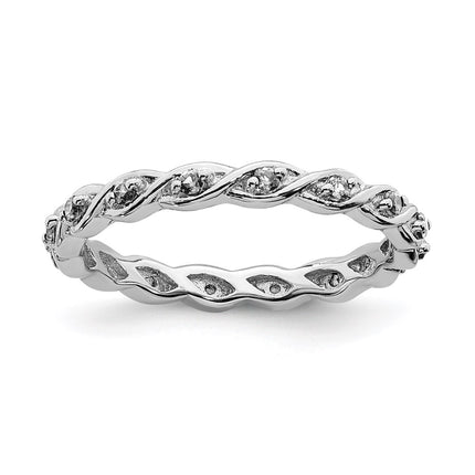 Sterling Silver Stackable Expressions White Topaz Ring | QSK1473 ,