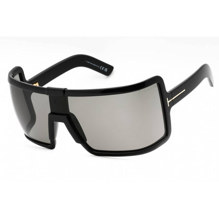 Tom Ford Unisex Sunglasses - Shiny Black Shield Full Rim Frame Smoke Lens | FT1118 01A ,