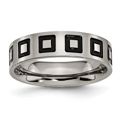 Titanium Enameled Flat 6mm Polished Band | TB154 ,
