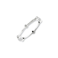 Sterling Silver Stackable Expressions Polished Diamond Ring | QSK646 ,