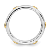 Sterling Silver Stackable Expressions Polished Diamond Ring | QSK643 ,