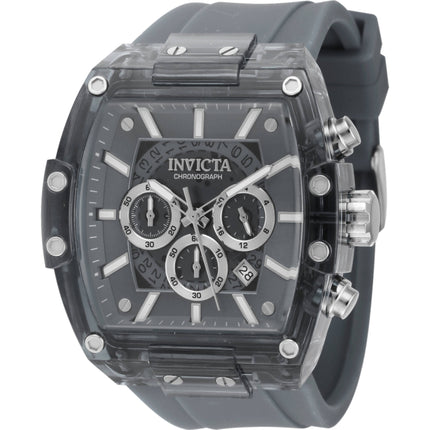 Invicta Men's Watch - S1 Rally Diablo Chrono Black Dial Grey Silicone Strap | 44349 ,