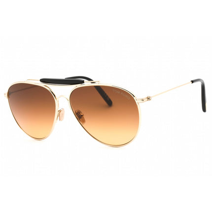 Tom Ford Men's Sunglasses - Gold Metal Pilot 59mm Frame Brown Lens | FT0995 32E ,