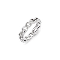 Sterling Silver Stackable Expressions Carved Band Ring | QSK1435 ,